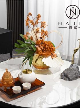 罗曼提新中式创意花艺祥瑞仙鹤香炉饰品摆件样板间客厅茶几售楼处