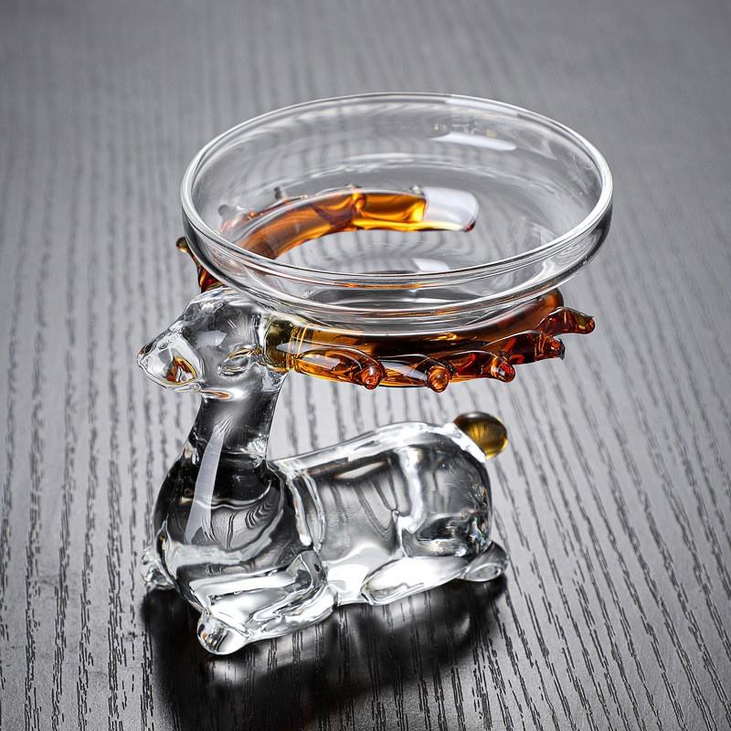 日式高端玻璃茶漏创意公道杯茶滤家用泡茶器茶叶过滤茶道配件底座