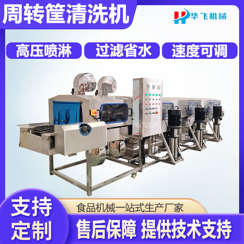 全自动热碱水洗筐机 塑料托盘去油清洗机 高压喷淋水果筐清洗设备