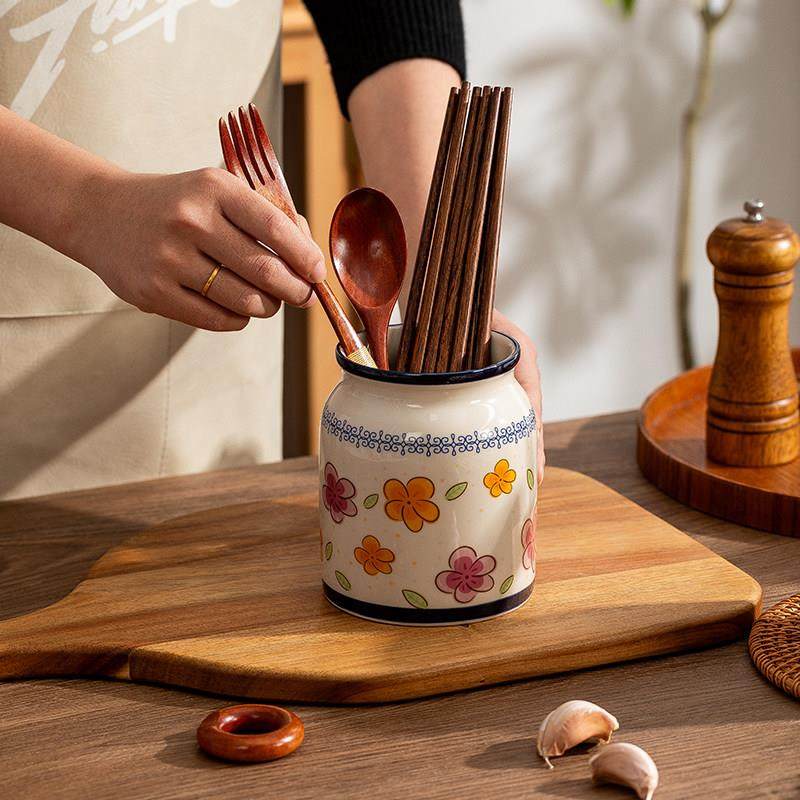 筷子收纳盒陶瓷筷子筒家用高档2025新款筷笼子筷筒厨房置物架筷篓,餐饮具,筷子盒,淘宝优惠券,粉丝福利购,淘宝优惠卷