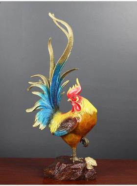 铜鸡摆件金鸡报喜家居客厅铜工艺品大吉大利公鸡十二生肖吉祥物