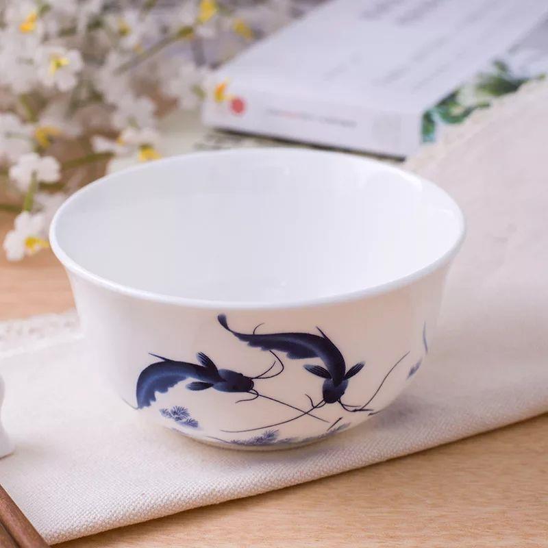 景德镇陶瓷器 骨瓷套碗复古餐具 米饭碗 小汤碗 青花瓷碗吃饭家用
