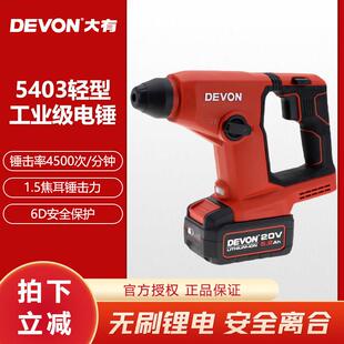 大有5403充电式电锤钻锂电冲击钻家用无线轻型电钻多功能电动工具