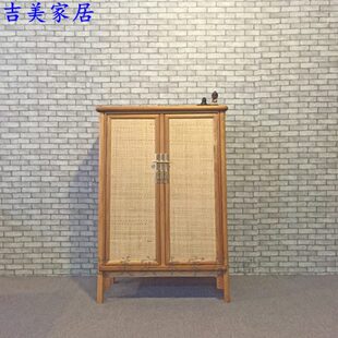 老榆木面条柜储物中式实木落地明式免漆家具角柜子现代简约收纳柜