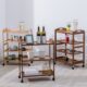 楠竹火锅店菜架子小推车厨房多层置物架落地带轮移动餐车酒店菜架