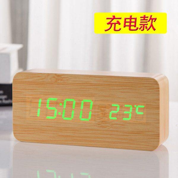 充电闹钟蓄电创意电子钟学生儿童床头钟表静音夜光懒人座钟台钟木,家居饰品,台钟/闹钟,淘宝优惠券,粉丝福利购,淘宝优惠卷
