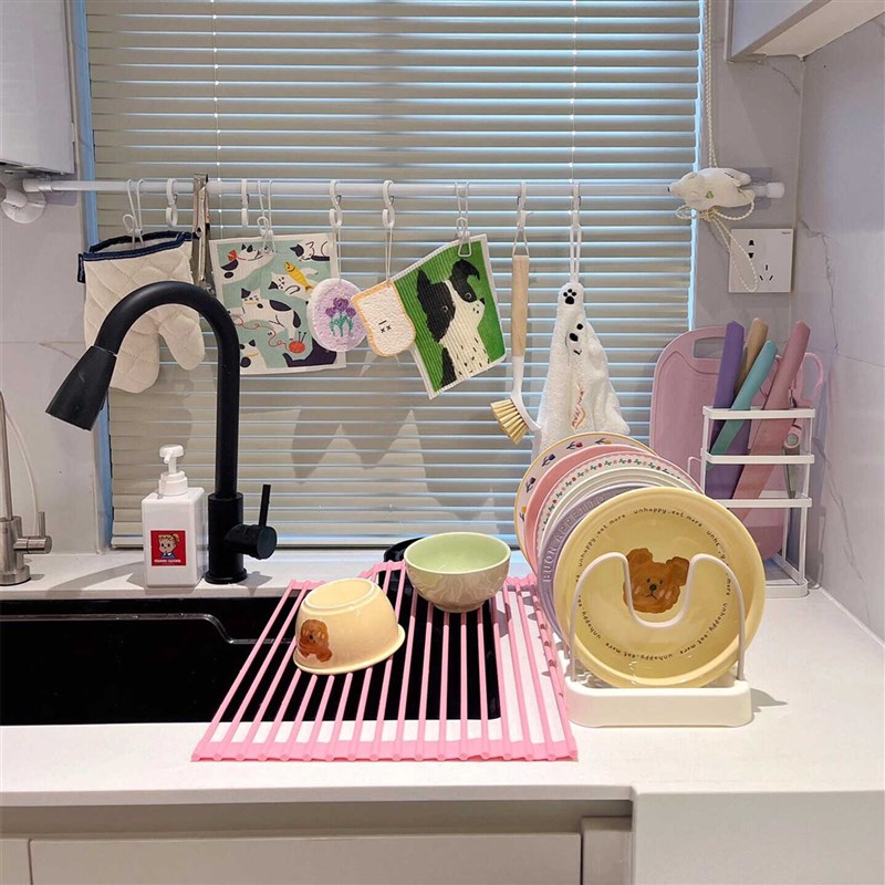 多巴胺碗架家用2024新款碗w碟架收纳盘子餐具收纳架多功能锅盖架