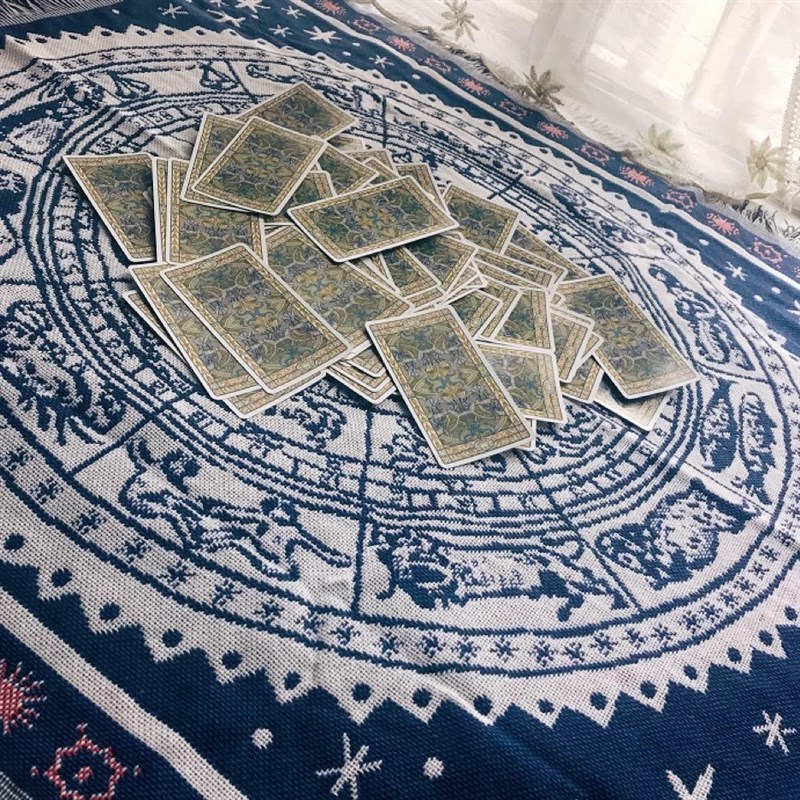 双面可用十二星座塔牌罗牌塔桌A布棉麻推牌布卡牌桌游棉麻塔罗桌