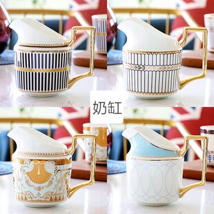 奶缸奶罐骨瓷带手柄加奶拉花杯牛奶杯奶壶小奶盅陶瓷器具英式