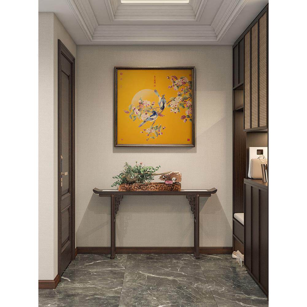 喜上枝头新中式客厅玄关装饰画手工轻奢中堂挂画现代乔迁送礼铜画