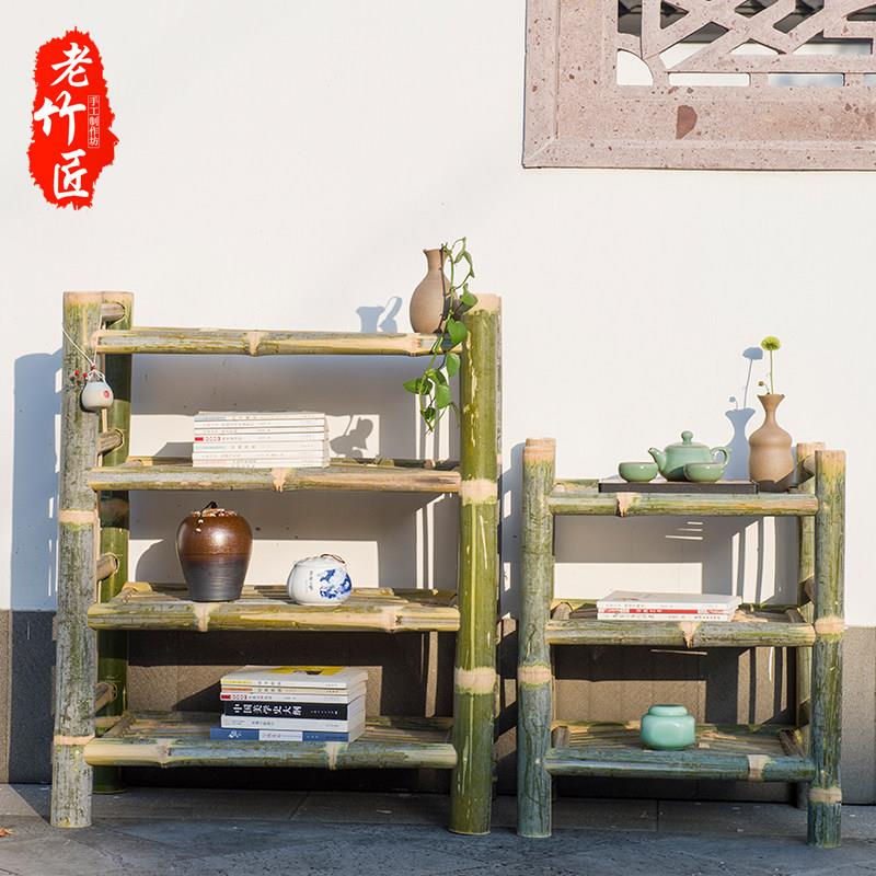 楠竹菜架火锅店专用厨房放菜品层架商用饭店摆蔬菜盘多层置物架子