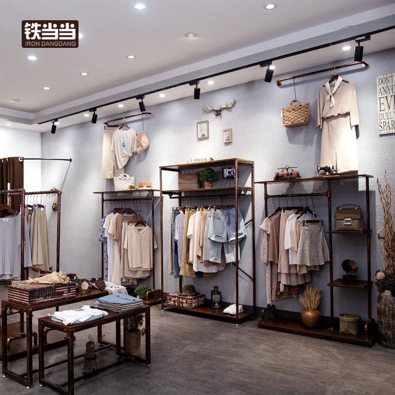 服装店衣架展示架欧式落地式侧挂男装店女装店上墙壁挂装修中岛架