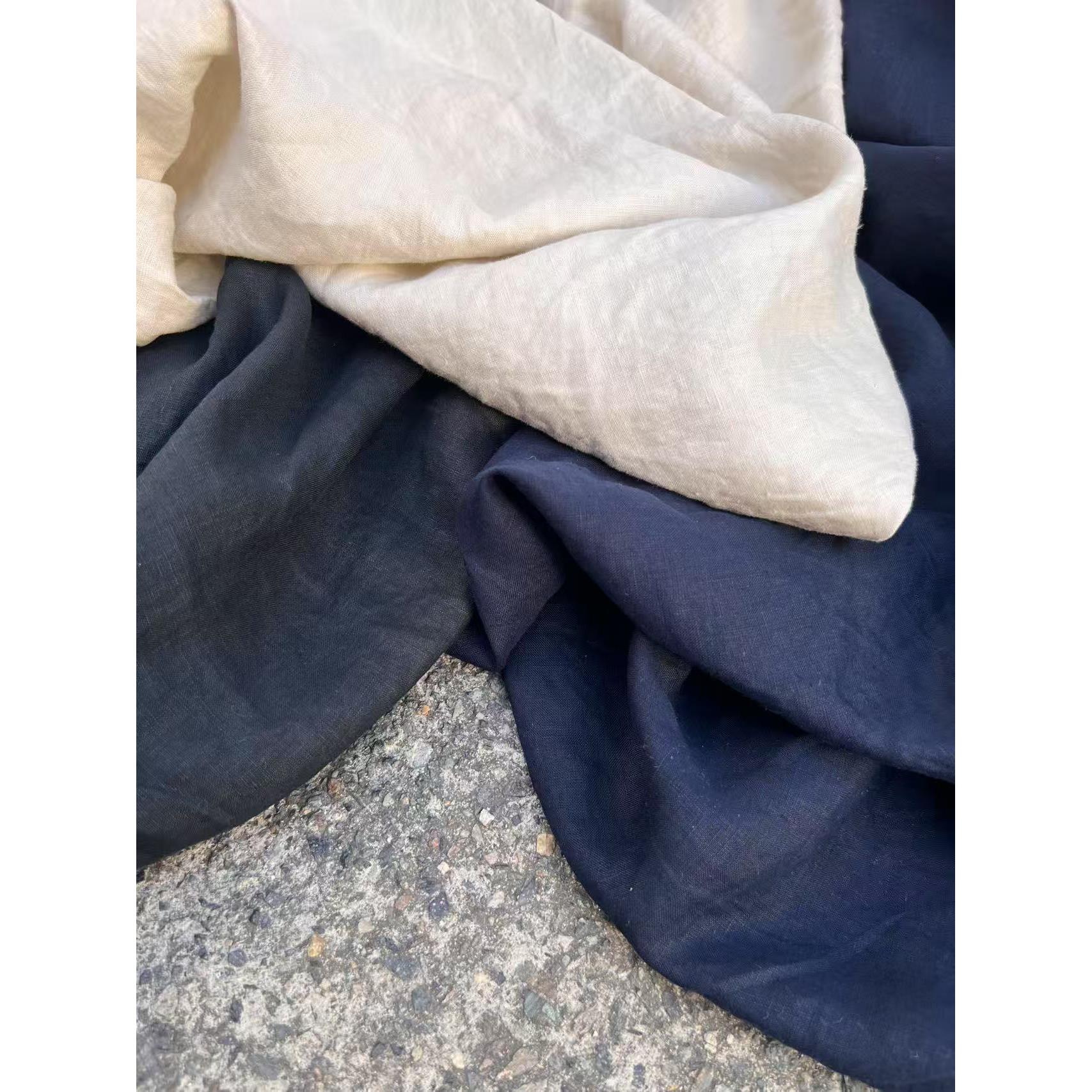 公司名单夏季黑色海军蓝米色棕色绿色麻衬衫礼服裤子服装面料窗帘