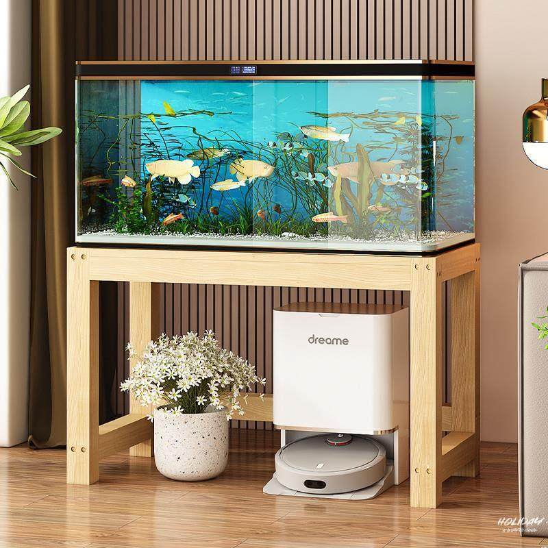J鱼缸架实木下空式置物架水缸支架鱼缸承重底座底柜扫地机器人桌