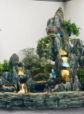 大型室内外假山流水庭院养鱼池喷泉水景落地摆件招财山水盆景