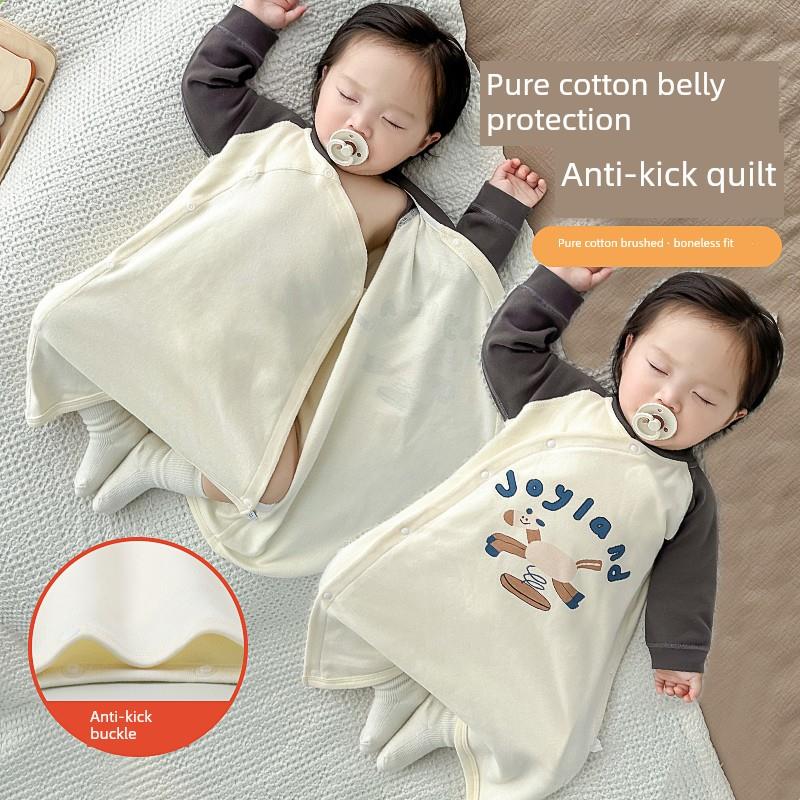 婴儿春秋冬款纯棉睡袍小月龄长袖护肚睡衣幼儿秋冬季衣服宝宝睡袋