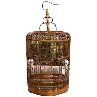 大型长尾四喜鸟笼精抛光紫竹八哥鹩哥画眉珊瑚笼子大号成品竹圆笼