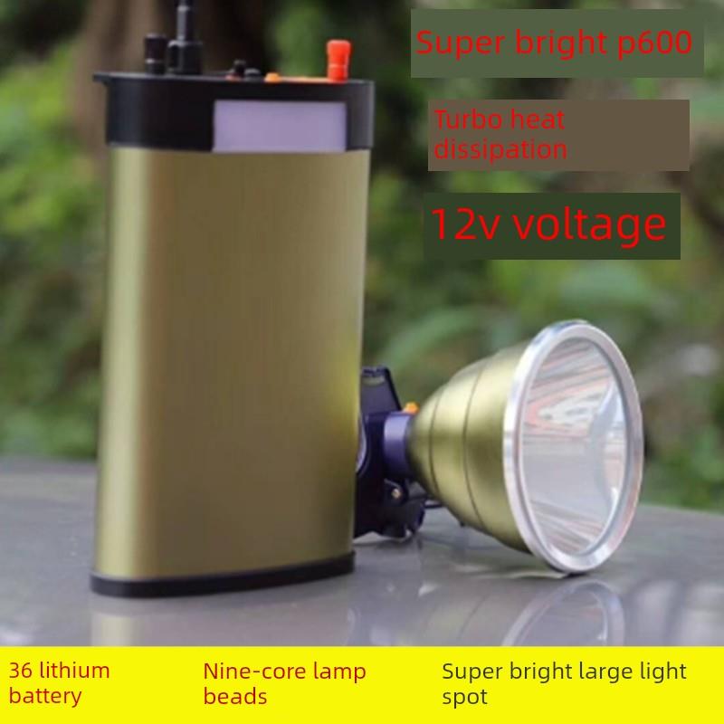 九芯P900头灯强光充电超亮Led远程疝气灯36锂电池头戴式分体式12V