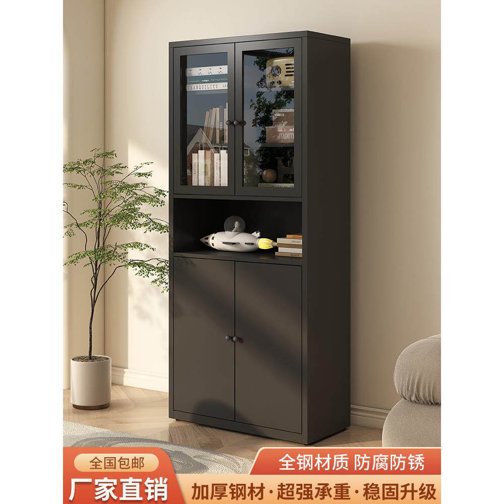 采购产品铁制法式书柜,简单的家庭收纳柜,轻型豪华客厅展示柜与
