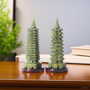 天然玉石文昌塔雕刻家居装饰摆件9层13层学生高考金榜题名事业