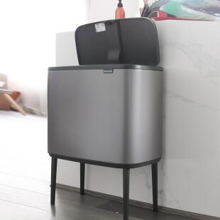 brabantia柏宾士垃圾桶家用厨房干 干湿分离BO触式卫生桶比利时进