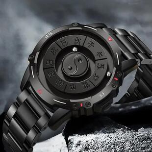 DOM手表磁悬浮十二时辰创意设计国风太极八卦防水男女款磁力腕表