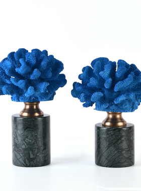 现代大理石珊瑚摆件家居客u厅书柜酒柜电视柜样板房轻奢几何装饰