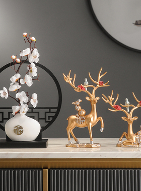 新中式中国风屏风摆件茶室茶几桌禅意酒柜电视柜办公室工艺装饰品