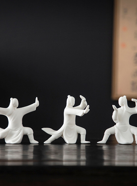 新中式太极古代功夫侠客人物摆件家居装饰工艺品武术协会学校礼品