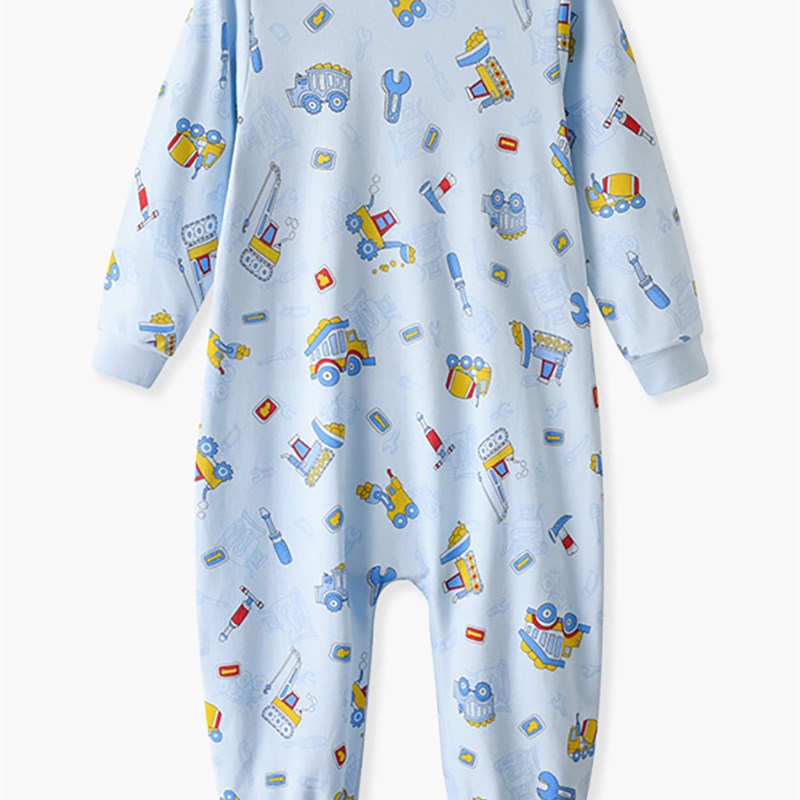 儿童连身睡衣春秋全棉宝宝连体衣秋季纯棉防着凉男童女童长袖秋冬