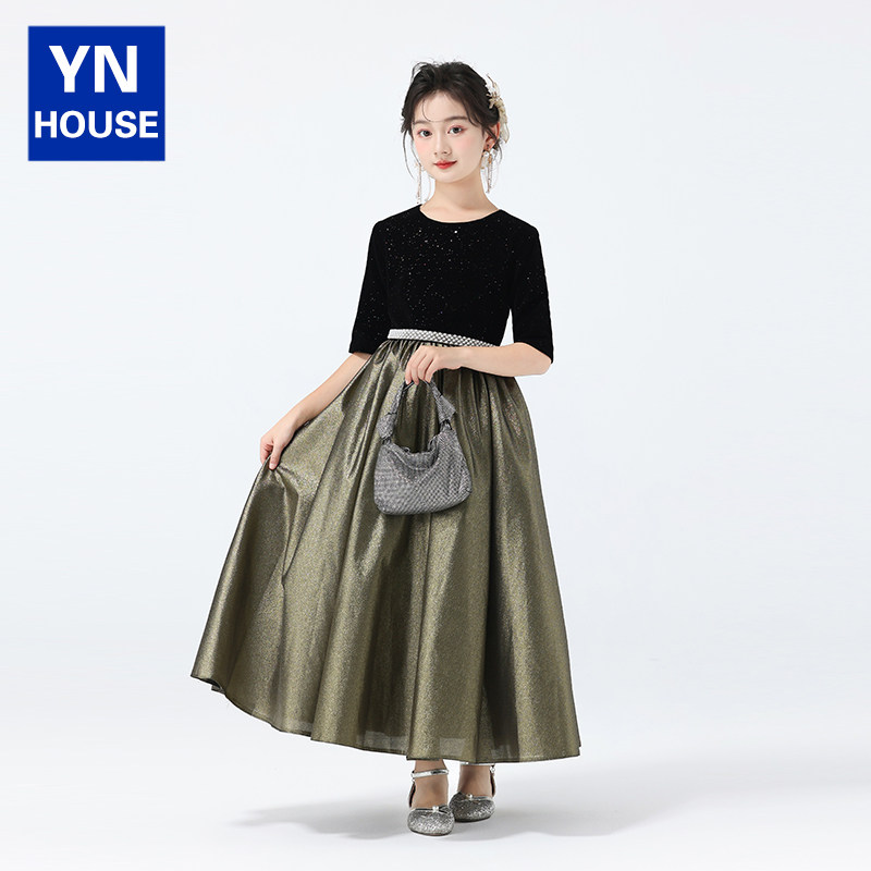 女童晚礼服公主裙女孩大童轻奢小众高端儿童钢琴演奏主持人演出服,童装/婴儿装/亲子装,儿童礼服,淘宝优惠券,粉丝福利购,淘宝优惠卷