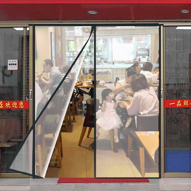 透明挡风门帘店面空调锁温帘防蚊免钉隔冷热磁吸室外厚皮门帘自粘