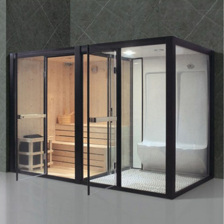 双人汗蒸房淋浴房桑拿房湿蒸房干湿分离一体房dry&wet sauna room