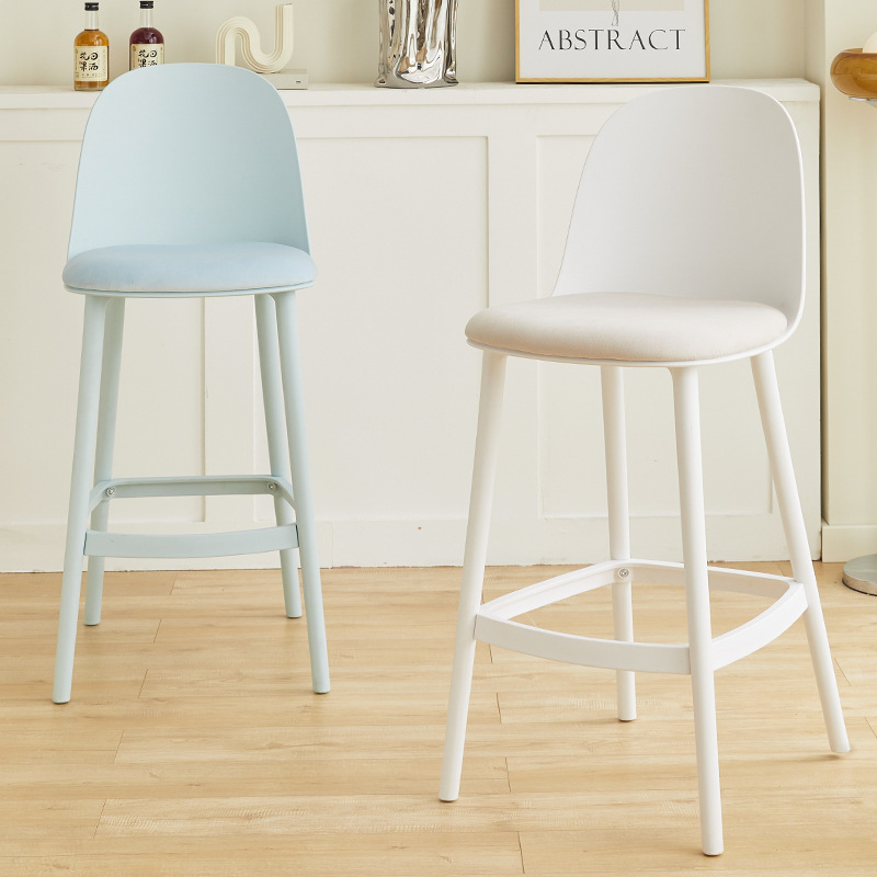 北欧吧台椅网红家用高脚凳现代简约塑料高椅子设计师创意吧台凳子