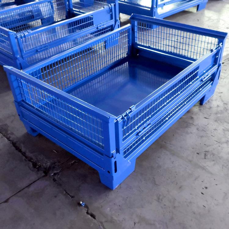 折叠欧式仓储笼可堆垛可上货架金属周转箱可堆叠网格物流箱