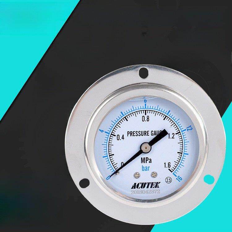 Acutek轴向边缘防震压力表Yn60Zt 1.6Mpa M14*1.5防震防震压力表