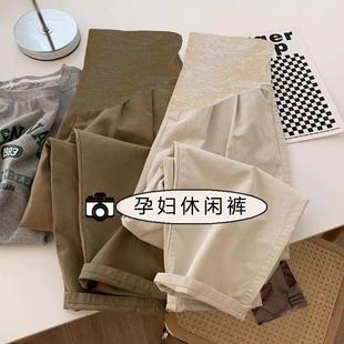 小个子休闲托腹棉麻宽裤 孕妇罗卜裤 老爹裤 宽松大尺码 春秋2025新款