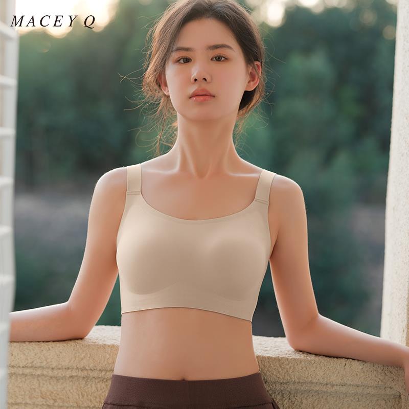 无痕内衣女夏季薄款大胸显小防下垂收副乳运动胸罩美背胸罩全罩杯