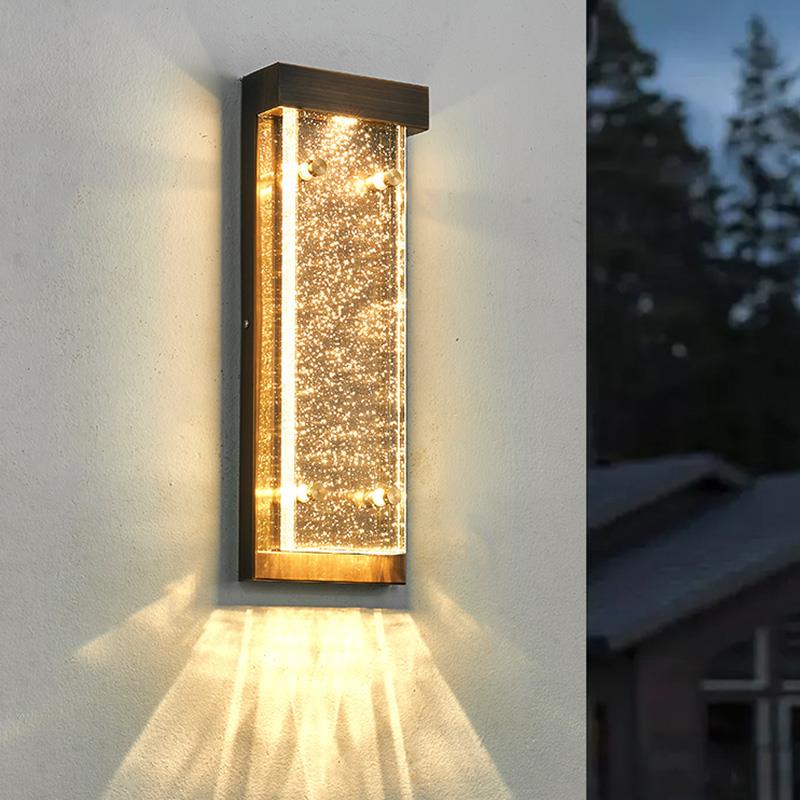 全铜太阳能户外防水壁灯现代别墅阳台过道庭院门灯室外围墙柱子灯