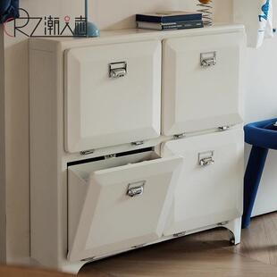 北欧简约复古金属鞋柜家用入户玄关柜客厅收纳储物铁皮柜靠墙窄柜