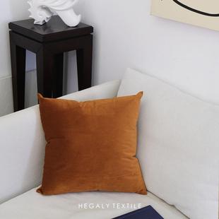 南瓜色抱枕丝绒复古靠垫轻奢纯色沙发靠枕橙色布艺装 HEGALY 饰