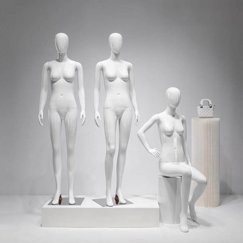 高档服装店亮白全身模特道具女橱窗展示架半身假人体韩版女装模特