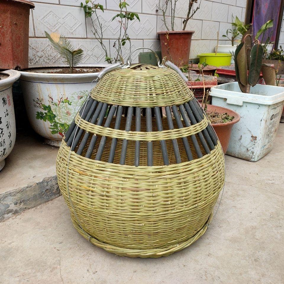 高级精品平顶42*42观赏鸡笼竹鸡鸡笼子竹编 中号小号 笼布杯子