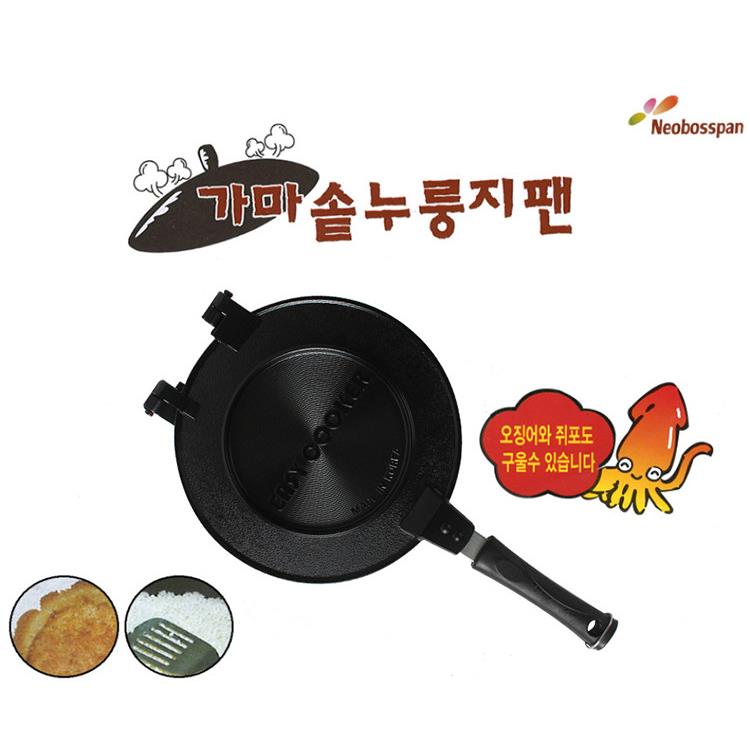 韩国麦饭石锅巴锅创意煎饼酷锅 煎鱿鱼平底不沾锅双面煎锅煎蛋锅