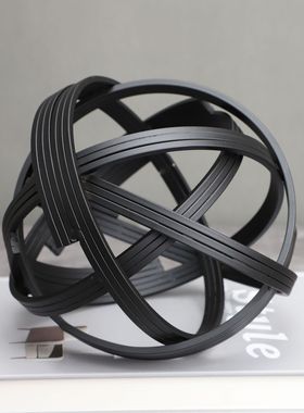 现代简约黑色金属线球样r板房售楼部卧室书房客厅餐厅卧室桌面摆