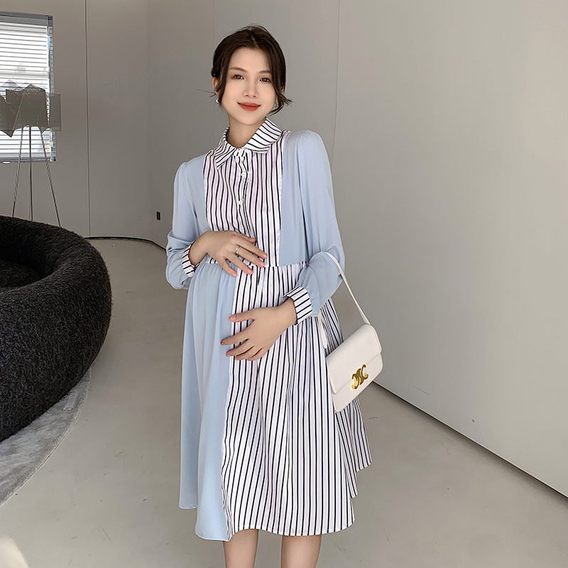 孕妇连衣裙春f装气质高级感春秋款2023新款职业高品质孕妇装衬衫