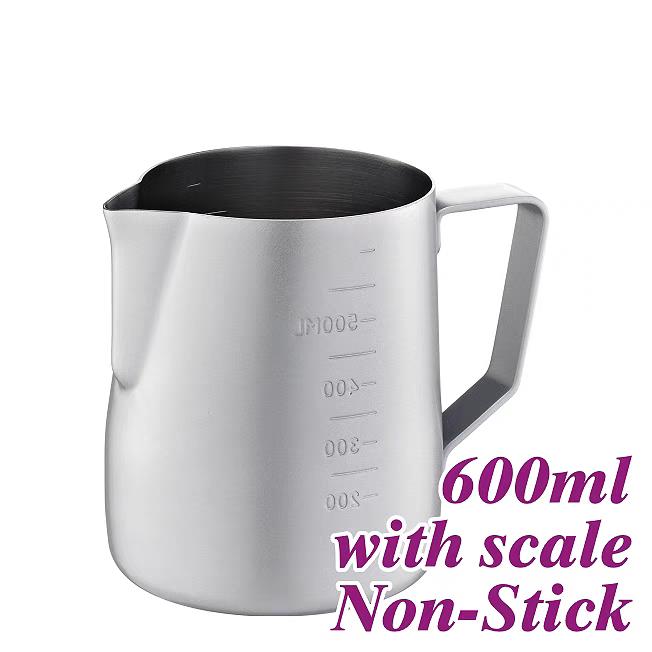 Tiamo不锈钢厚款刻度拉花杯600ml咖啡拉花缸专业咖啡器具打奶泡