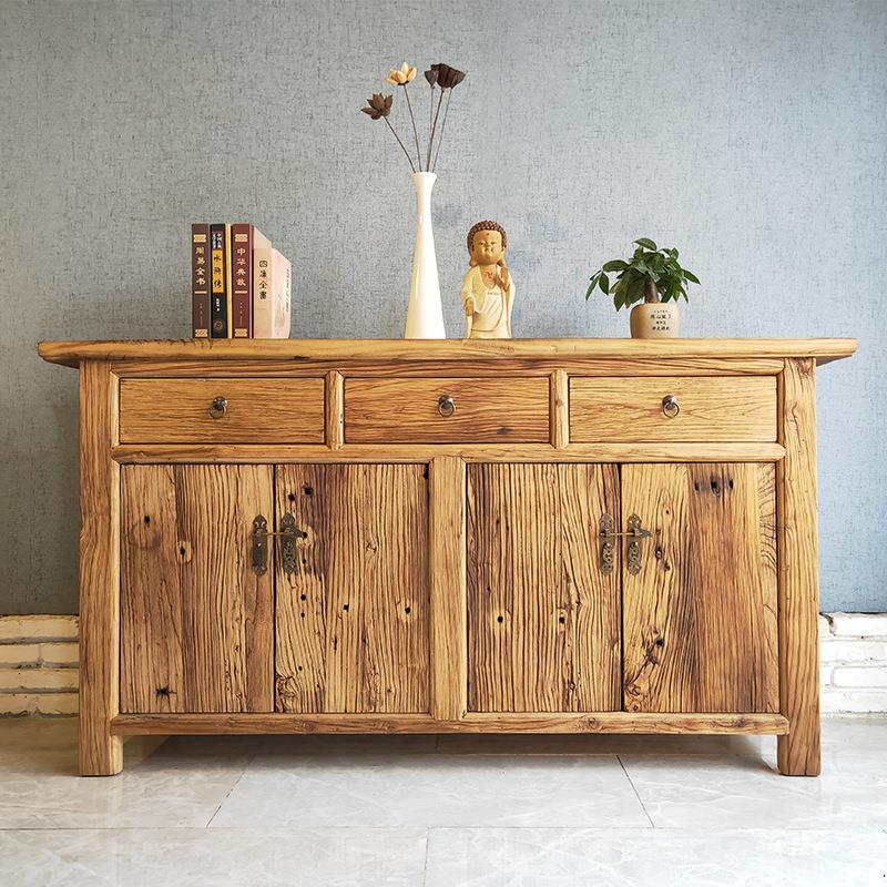 老榆木餐边柜民宿家具门板风化储物柜进门厅玄关柜仿古装饰柜