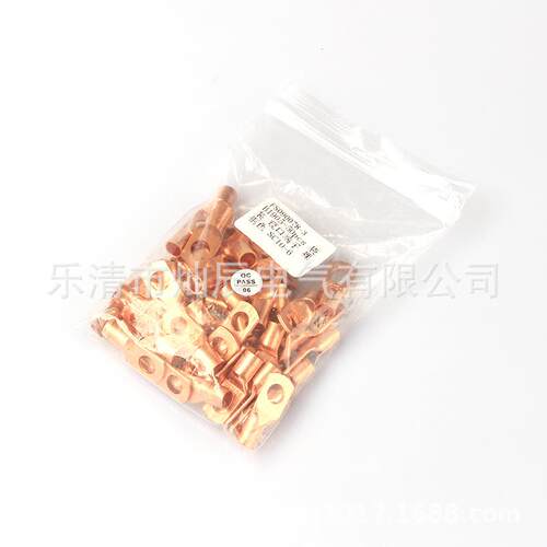 跨境货源 铜鼻子50pcs袋装冷压紫铜管端子 sc系列窥口铜接线端子