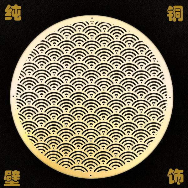 中式仿古纯铜圆形创意装饰片沙发椅背家具贴客厅电视背景墙饰挂件